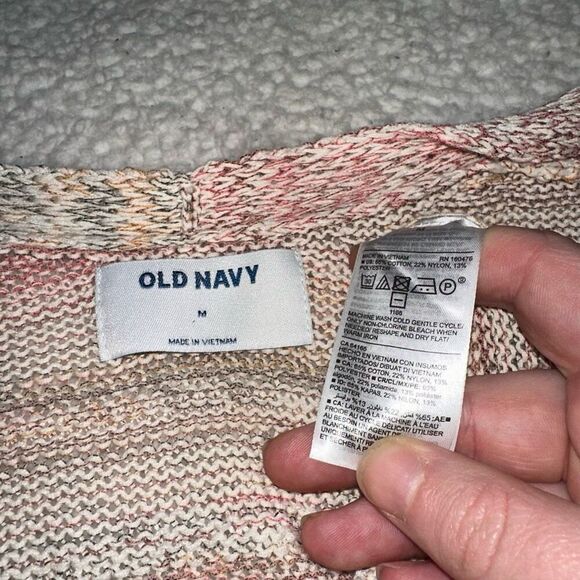 Old Navy Women’s Pink Gray Heathered 3/4 Cardigan Sweater Medium - Picture 7 of 11